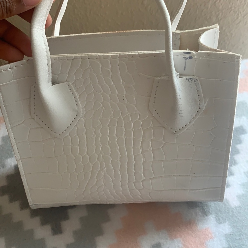 White croc bag
